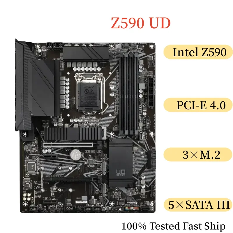 For Gigabyte Z590 UD Motherboard 128GB LGA 1200 DDR4 ATX Support 10/11th CPU Mainboard 100% Tested Fast Ship