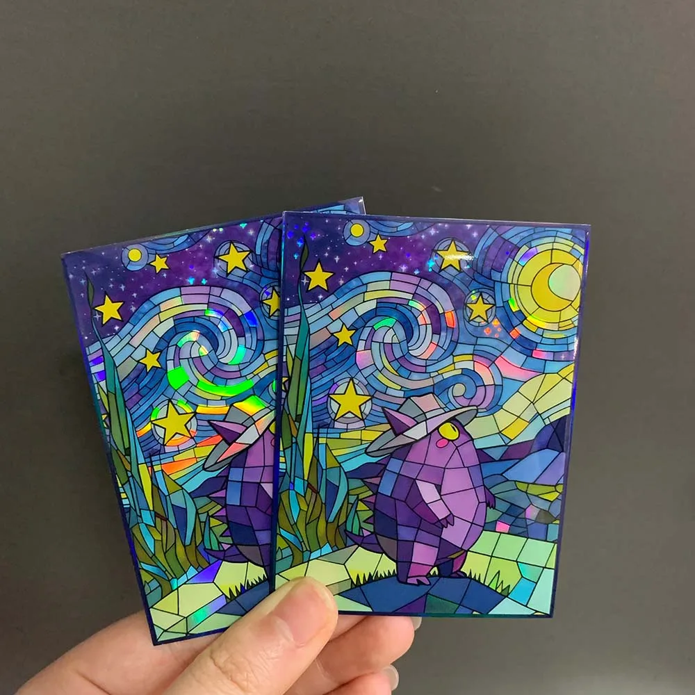 ซองใส่การ์ดโฮโลแกรมลายเกนการ์ PKM ขนาด 66x91 มม. 60 ชิ้น ขนาดมาตรฐาน สำหรับการ์ดเกม MTG/PTCG ของขวัญ