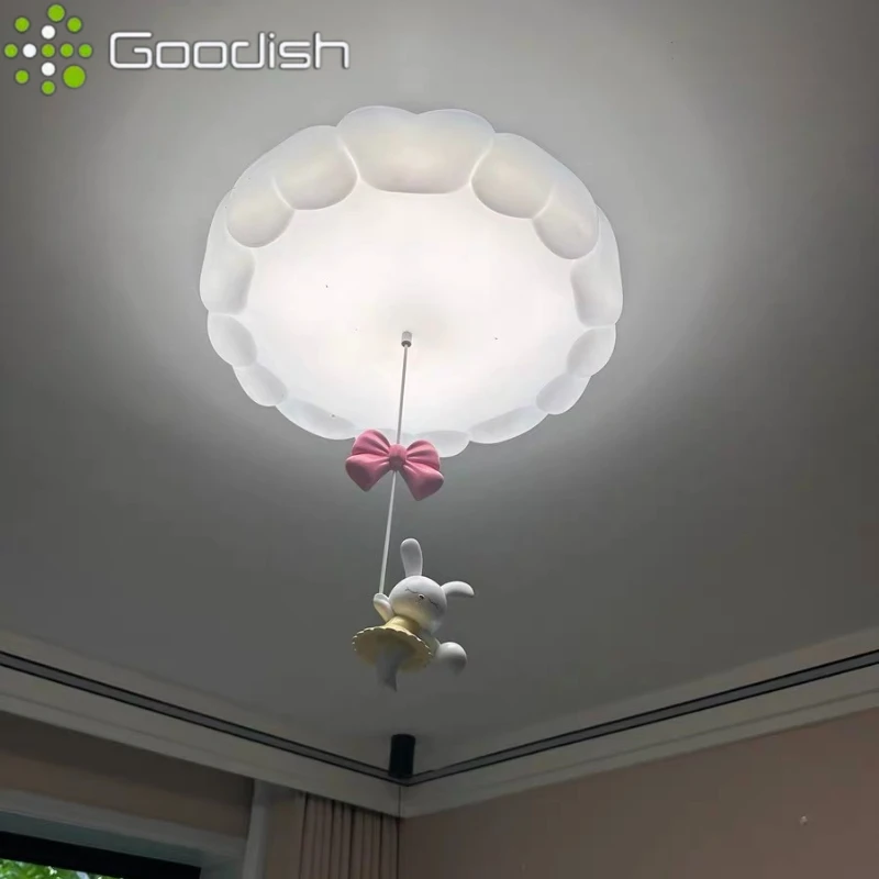 مصابيح السقف LED الحديثة الشمال أرنب مصابيح تعليق للزينة فتاة الأميرة رومانسية ديكور المنزل لغرفة الأطفال غرفة المعيشة الطعام