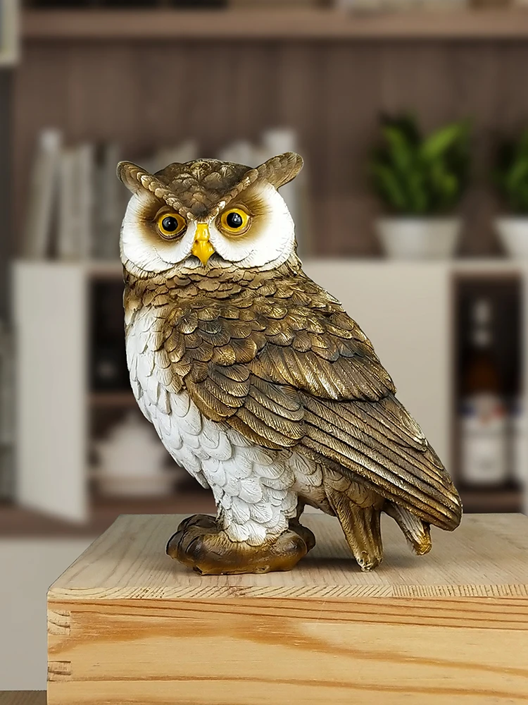 Owl Resin Ornaments Home Sculpture and Figurines Desktop Decoration of Living Room decorative owl sculpture Luxury Animal Crafts