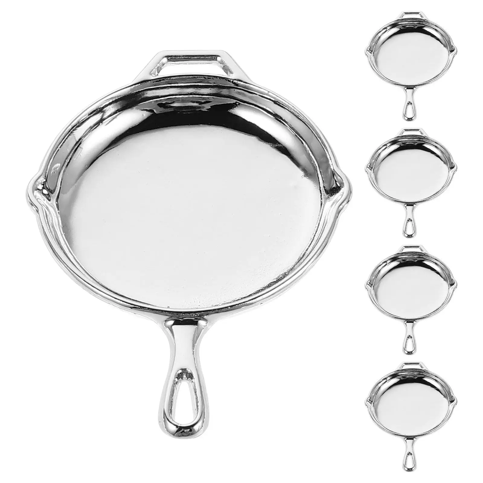 

Набор из 5 реалистичных мини-сковородок из износостойкого сплава, миниатюрная посуда для кукольного домика, декор для кухни, DIY мини-домик