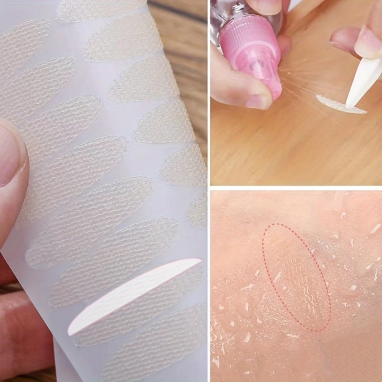 Double Eyelid Tape Stickers, 1 Roll with Application Tool for Natural-Looking Double Eyelids, Breathable Lace Lift Strips - Make