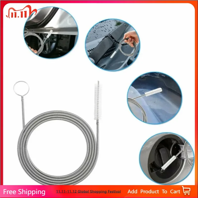 

2PCS 1.5m Flexible Car Drain Dredge Sunroof Cleaning Clearing Brush Tool Kit Cleaning Brush Accessories Universal detailing