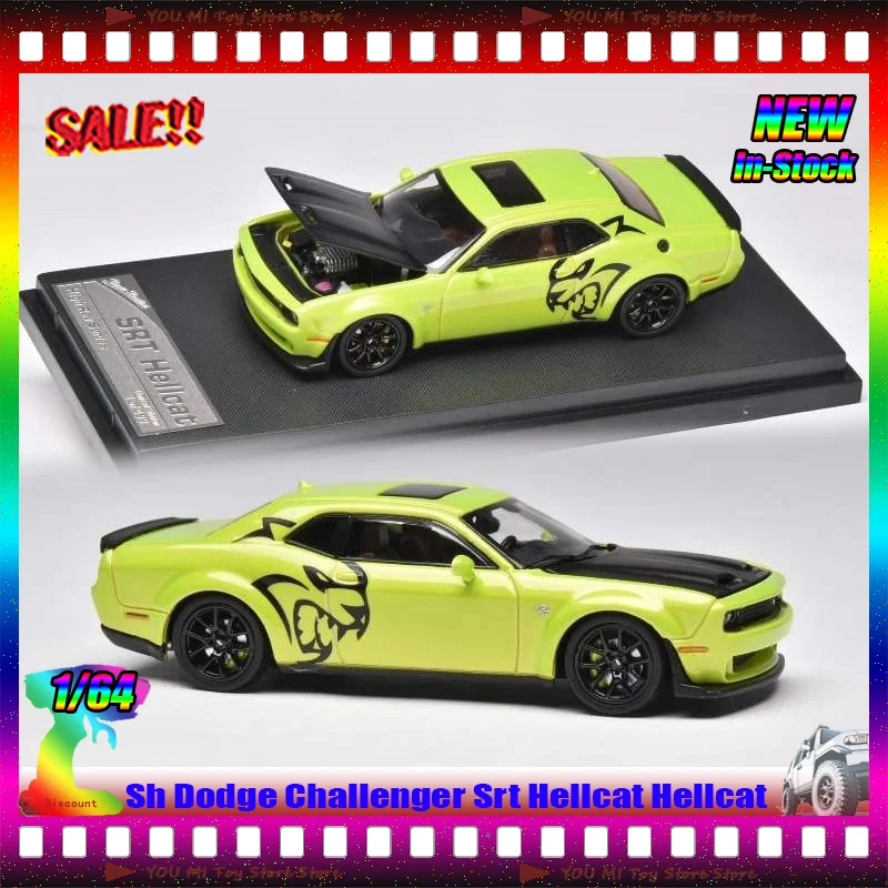 

New Dodge Challenger Srt Hellcat Die-Cast Car Model 1:64 Scale Simulation Open Lid Alloy Miniature Custom Toys Gift For Children