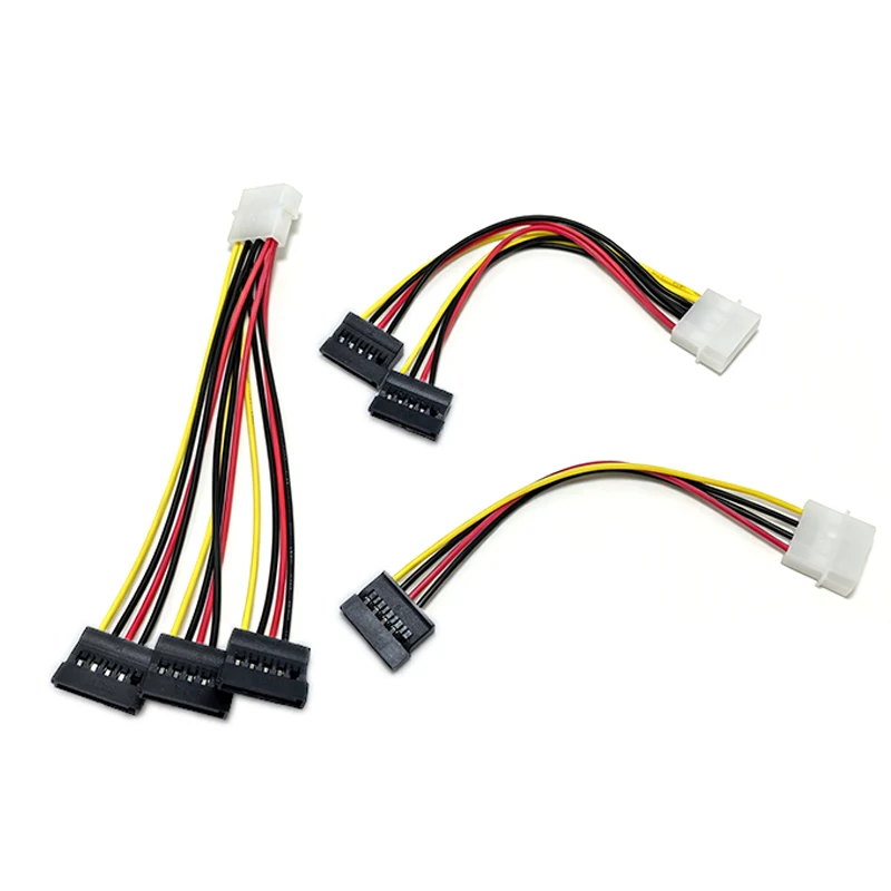 IDE Molex 4 pin to 1 2 3 x SATA Power Cable Serial ATA Y Splitter Hard Driver Dual Extension Cord Adapter Connector