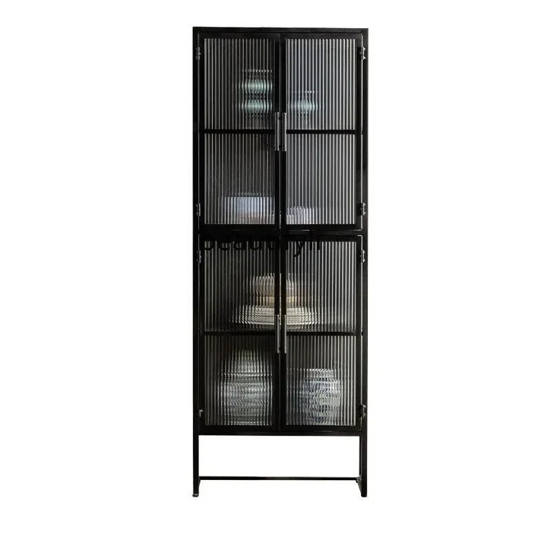 

cc182R11 Tempered Glass Light Luxury Dining Side Hallway Display Cabinet Living Room Four-Layer High Cabinet Wine Storage Cabin