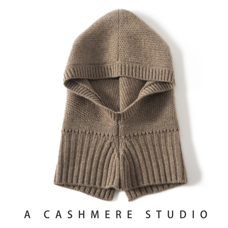 جديد الخريف والشتاء المرأة قبعة 100% الكشمير وشاح محبوك القبعات في الهواء الطلق الدافئة فتاة الموضة قبعة سيدة عالية الجودة الرقبة Sarf #2