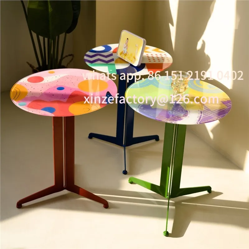 

Customizable Living Room Dopamine Coffee Table Bag House Creative Corner Table Round Art Small Side Table Sofa