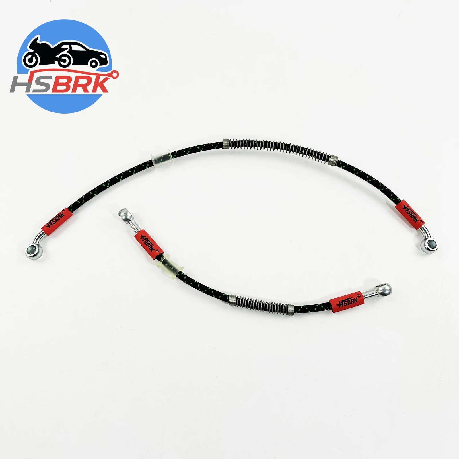 BlackGreen Stainless Steel Braided Nylon Brake Hose 10–200CM M10 Joint Universal Motorcycle/Car Modification Brake Line