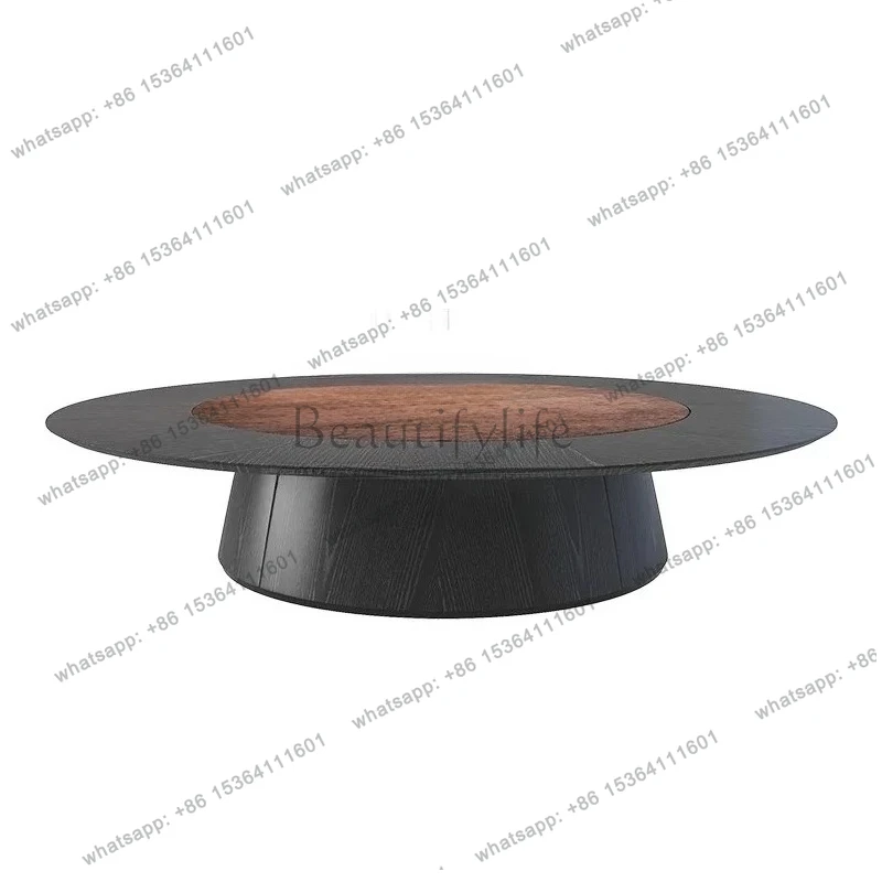 

FG10Hotel electric dining table large round table new Chinese solid wood club, dining table marble automatic turntable