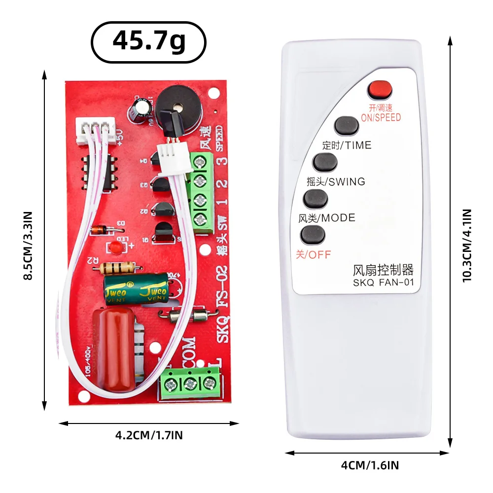 Imagem -06 - Universal Fan Controle Remoto Placa Modificada com Controle Remoto Mini Fan Circuit Board Control Motherboard Elétrica Idiomas