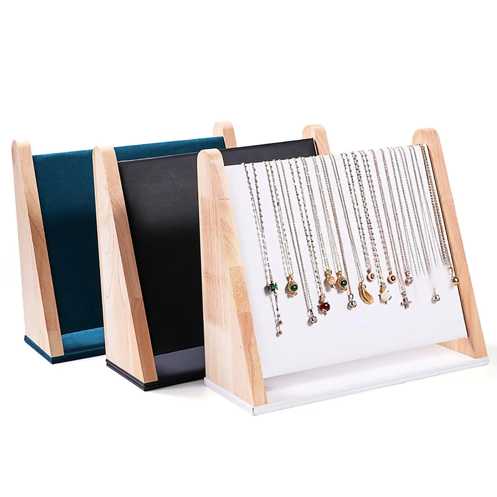 Wooden Necklace Jewellery Display Rack Organizer Stand for Pendant Chain Holder Hanging Storage for Teen Girls Earrings Bracelet