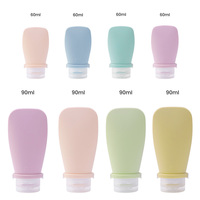 Silicone Travel Bottle, Flat Cosmetic Storage Bottle | Shampoo Container Leak Proof Squeezable Liquid Refillable Lotion Bottle