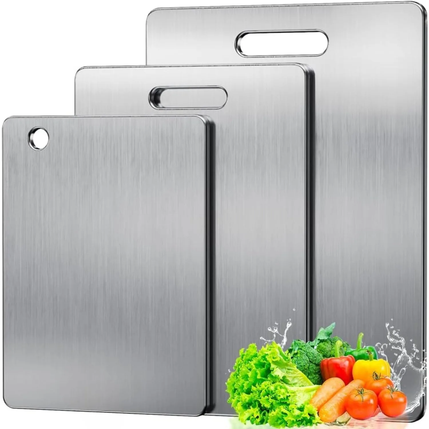 

Набор из трех частей титановой разделочной пластины, кухонная титановая разделочная пластина, нетоксичная, двусторонняя разделочная пластина, кемпинг на открытом воздухе