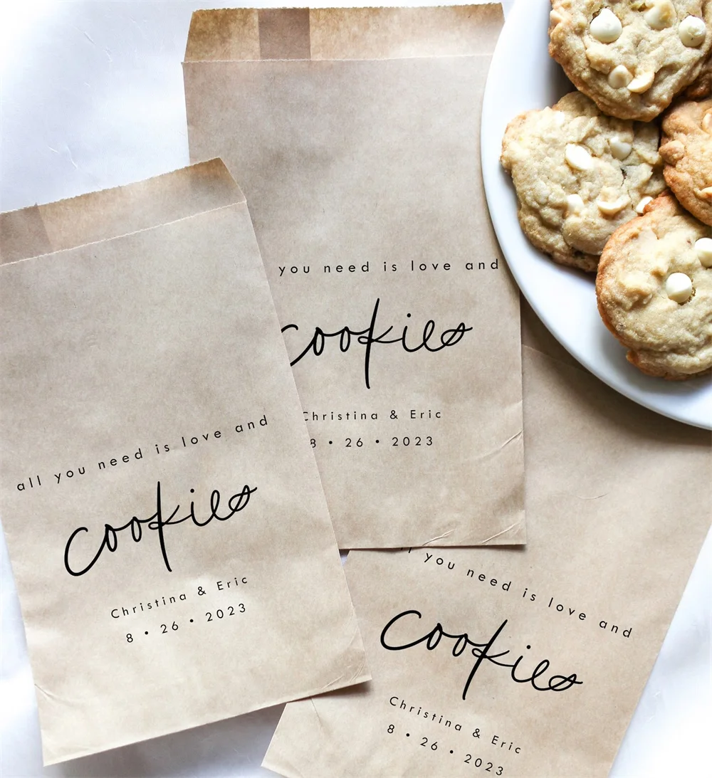 50 Love and Cookies Favor Bag || Wedding favor bag, Cookie Favor Bag, Bridal Shower Favor Bag, All you need is love and cookies