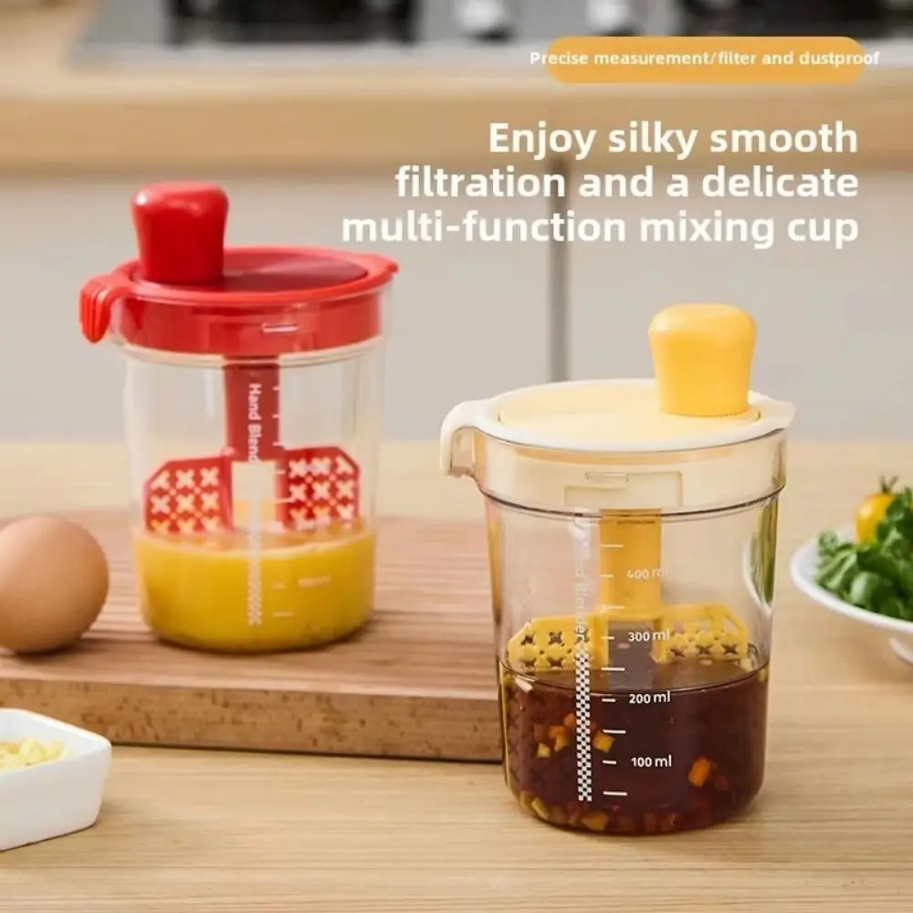 

Portable Hand Seasoning Mixer Rotating U-shape Mouth Kitchen Mixing Cup Clear Scale Lines Time Saving