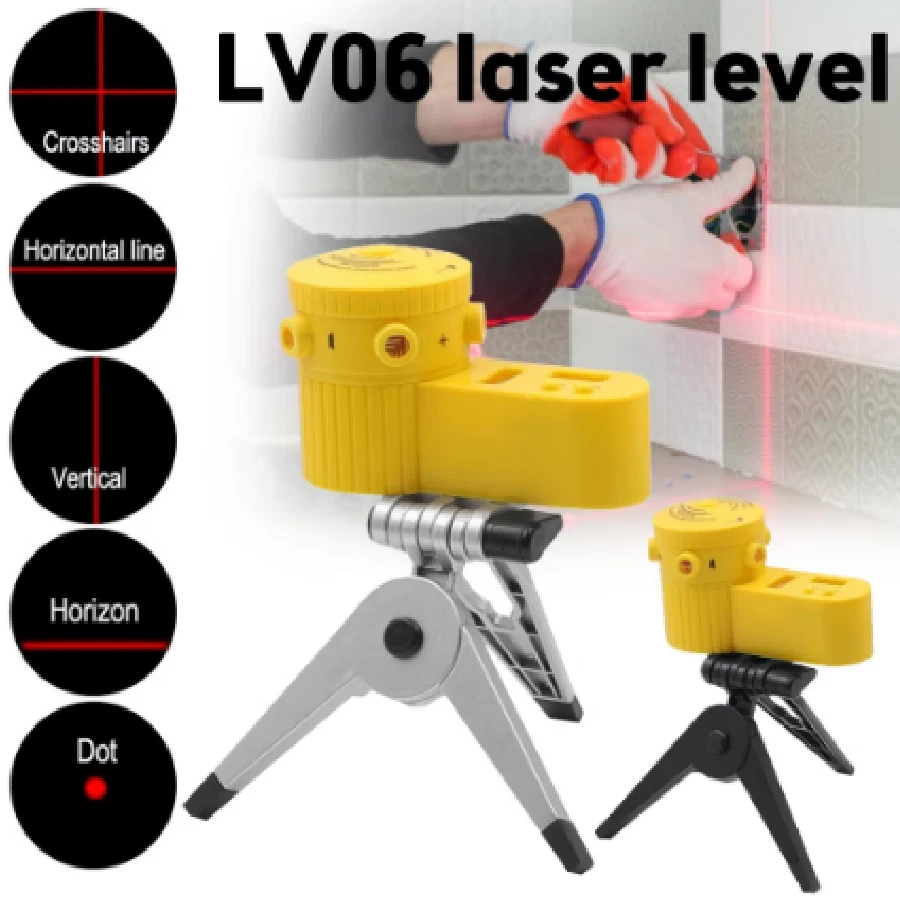 Laser Level Multifunction 4 In 1 Household Level Ruler Measuring Laser Ruler with Rotate Tripod Ertical Horizontal Level Tools