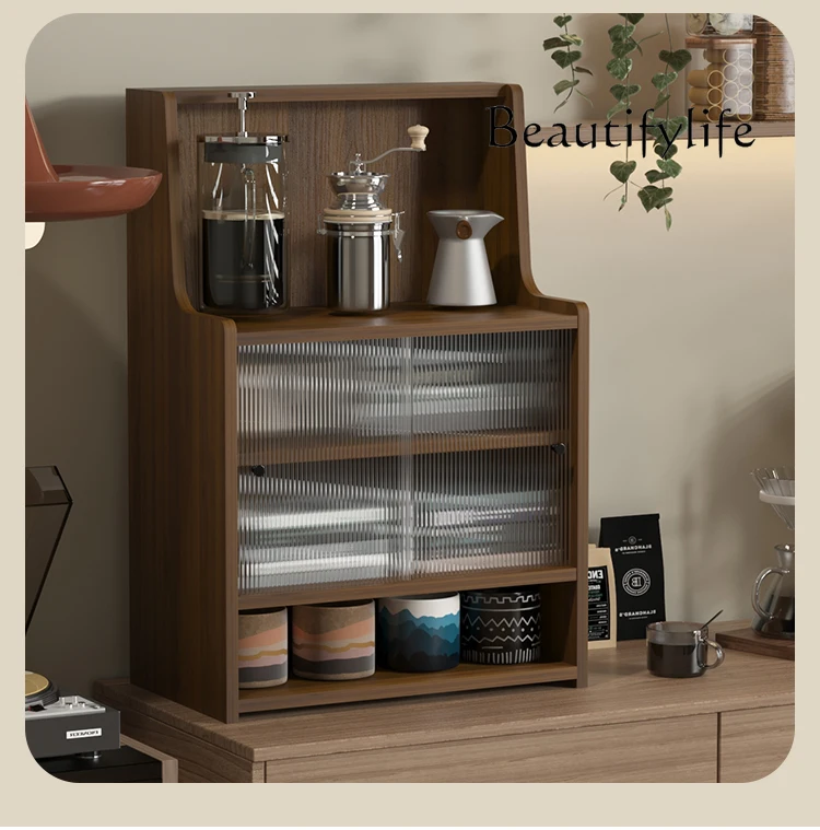 Kitchen Water Cup Shelf Desktop Storage Box Cup Storage Tea Set Display Cabinet Tableware Storage Fashion