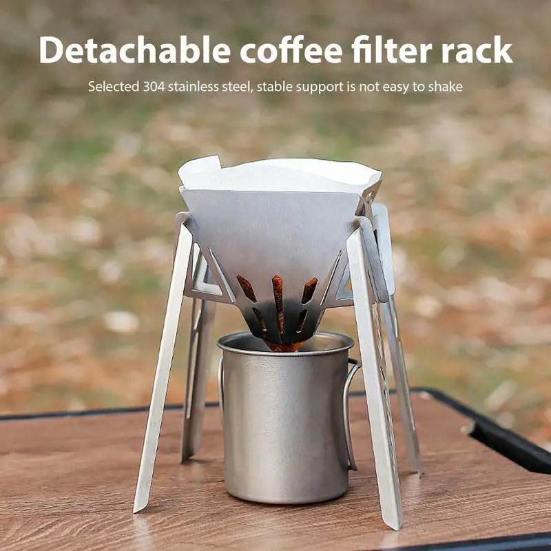 Stainless Steel Coffee Filter Holder Pour Over Coffees Dripper Detachable Coffee Makers Machine Accessories Coffee Tea Filter