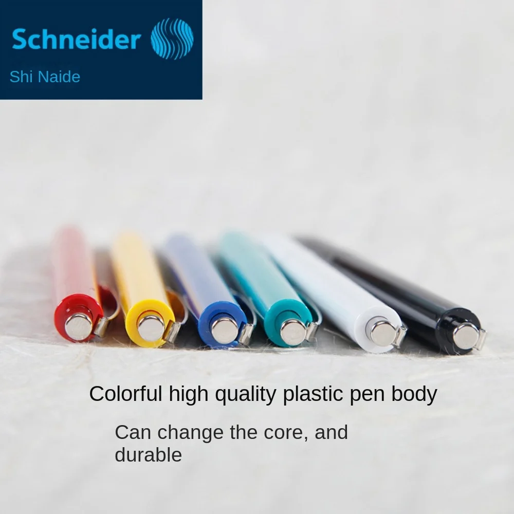 Imagem -03 - Canetas Esferográficas com Clipe de Aço Tinta Preta e Azul Lisa 05 mm Caneta de Escrita Impermeável Material de Escritório Comercial 10 Pcs Schneider-k15