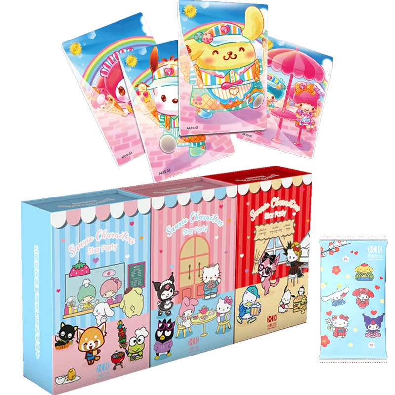 Original Sanrio Anime Hello Kitty Figure Collection Cards Cartoon Cute Electronic Music Party Standing My Melody Cards Girl Gift