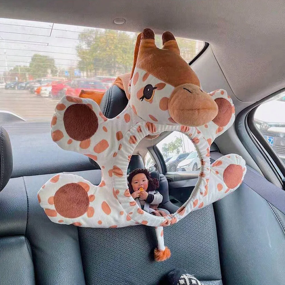 مرآة أمان لمقعد السيارة للواجهة الخلفية ، للرضع ، قابلة للتعديل بالكامل ، مرآة زخرفية كرتونية ، رؤية واسعة ، شفافة كريستالية ، أمان