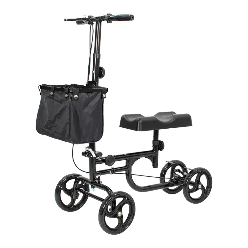 Broken walker disabled elderly four wheels walking on one knee lower limb training scooter