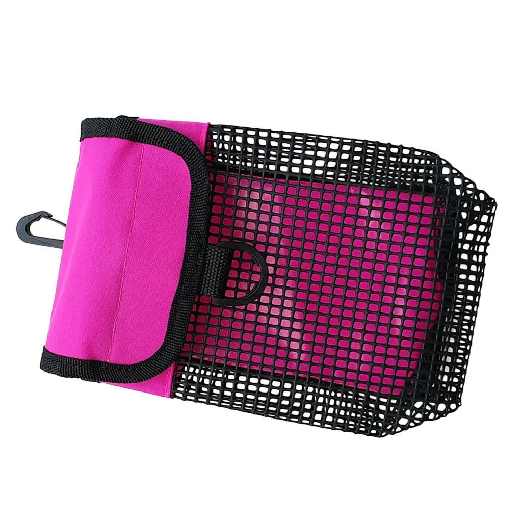 PVC Mesh Nylon Pouch for Dive Reel SMB Storage Bag Scuba Diving Safety Marker Buoy Holder with Swivel Snap Clip