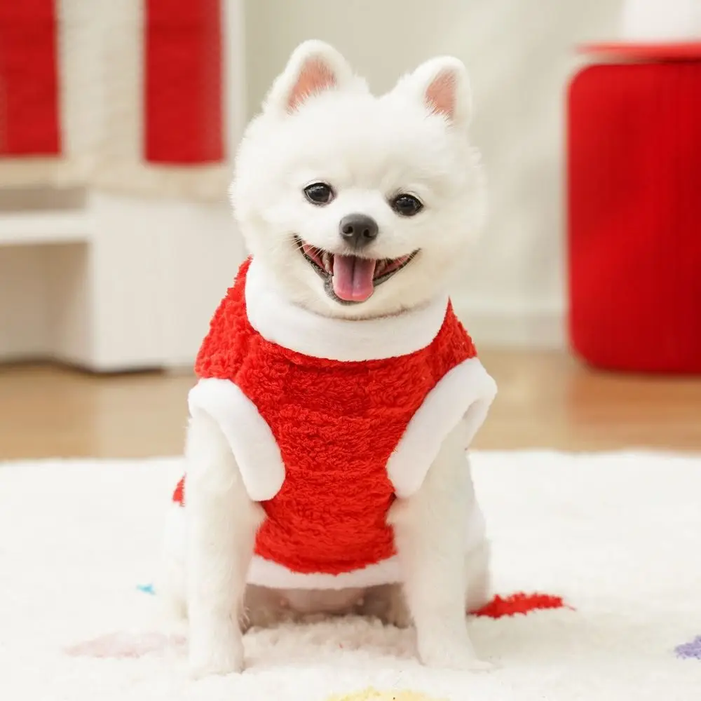 Cute Sleeveless Winter Dog Coat Crew Neck Design Soft Warm Pet Shirts Polyester Chinese Style Dog Sweater Vest Yorkies