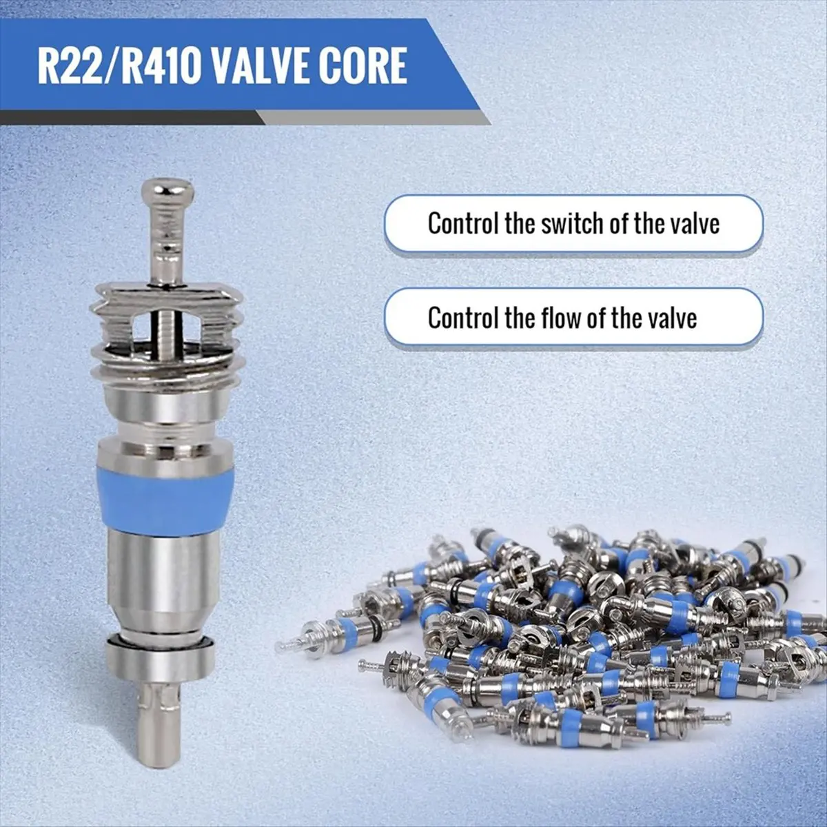DT56 50pcs Valve Core for R410 R32 R22,High Pressure with Seal,HVAC Replacement Part Ideal for Refrigeration Systems