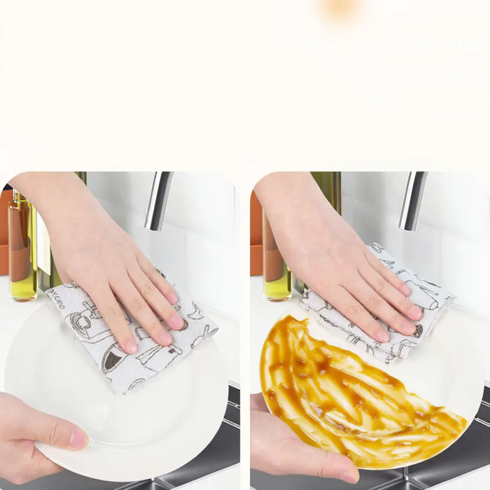 Disposable Microfiber Kitchen Cleaning Cloth Roll Absorbent Rag Dish Towel For Daily Home Kitchenware Wiping Essentials