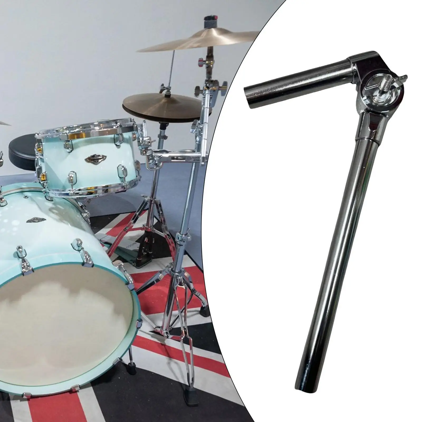 

Cowbel Mount Bracket Stand Mount Holder Drum Set Clamp Easy to Install Adjustable Sound Drums L Arm Rod Single Arm Drum Clamp