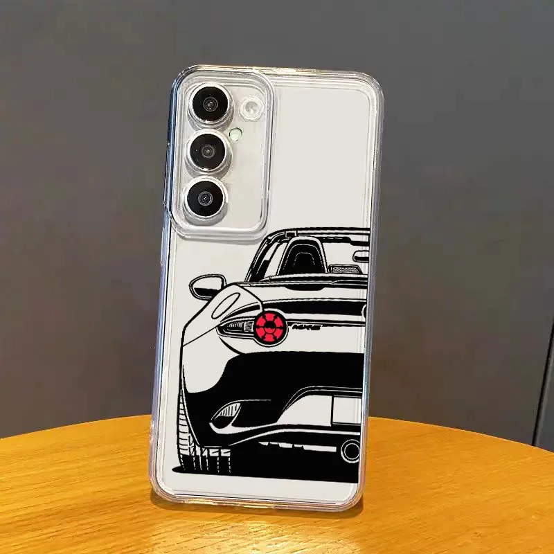 Automotive Art and Design Phone Case For Samsung Galaxy S26 S25 S24 S23 S22 S21 S20 S10 Lite FE Edge TPU 5G Transparent