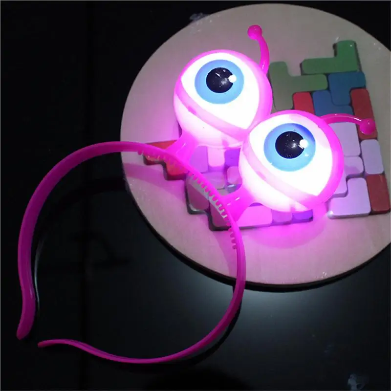 New Alien Eyeball LED Hair Hoop Flashing Glow Headband Crown Heart Light Up Hairbands Hair Accessories Glow Party Christmas New