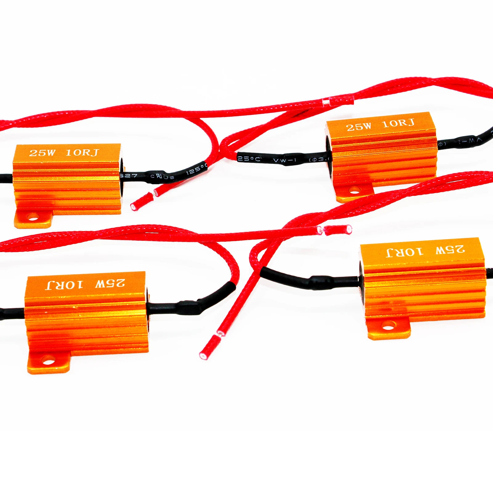 6PC 4PC 2PC 25W 10ohm Load Resistor Aluminum Shell Power Resistor  for Car Turn Signal Lamp Flash Power Meta LED Decoder