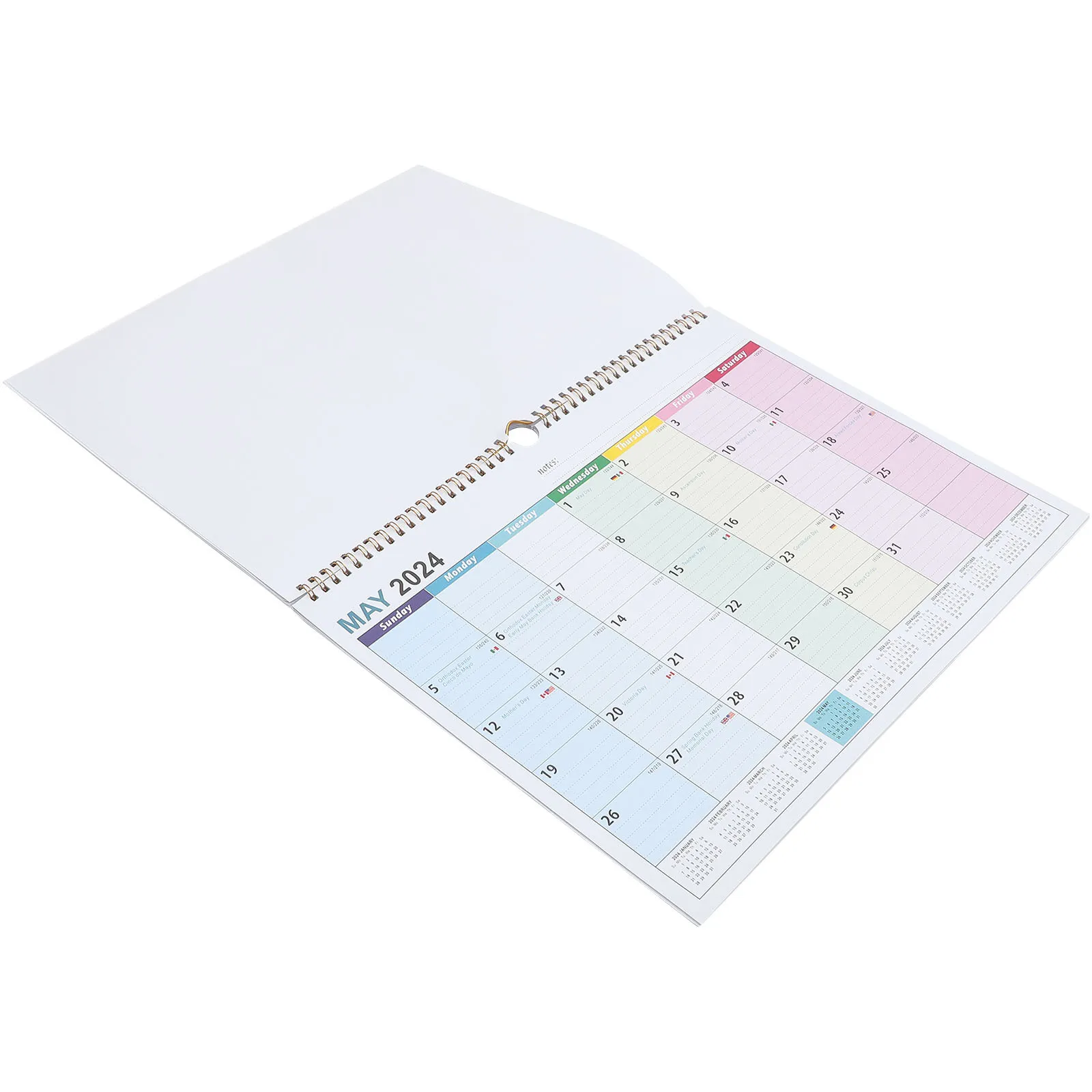 Wandkalender 2024, monatlicher Hängekalender für Büro und Zuhause, robust, täglich für den Heimgebrauch, Hinweis-Countdown-Kalender