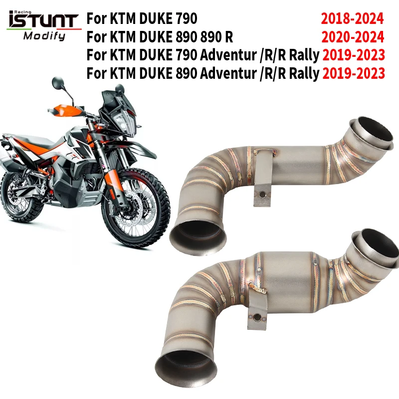 

Slip On For KTM DUKE 790 890 Adventure R Rally KTM790 KTM890 2018-2024 Motorcycle Exhaust Middle Link Pipe Escape Moto Muffler