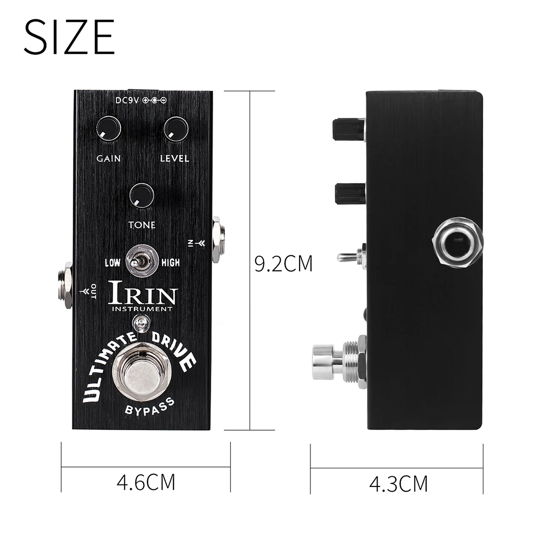 IRIN-Pedal de sobrecarga para guitarra eléctrica, dispositivo con efecto Bypass verdadero, borde en distorsión, Overdrive, Mini