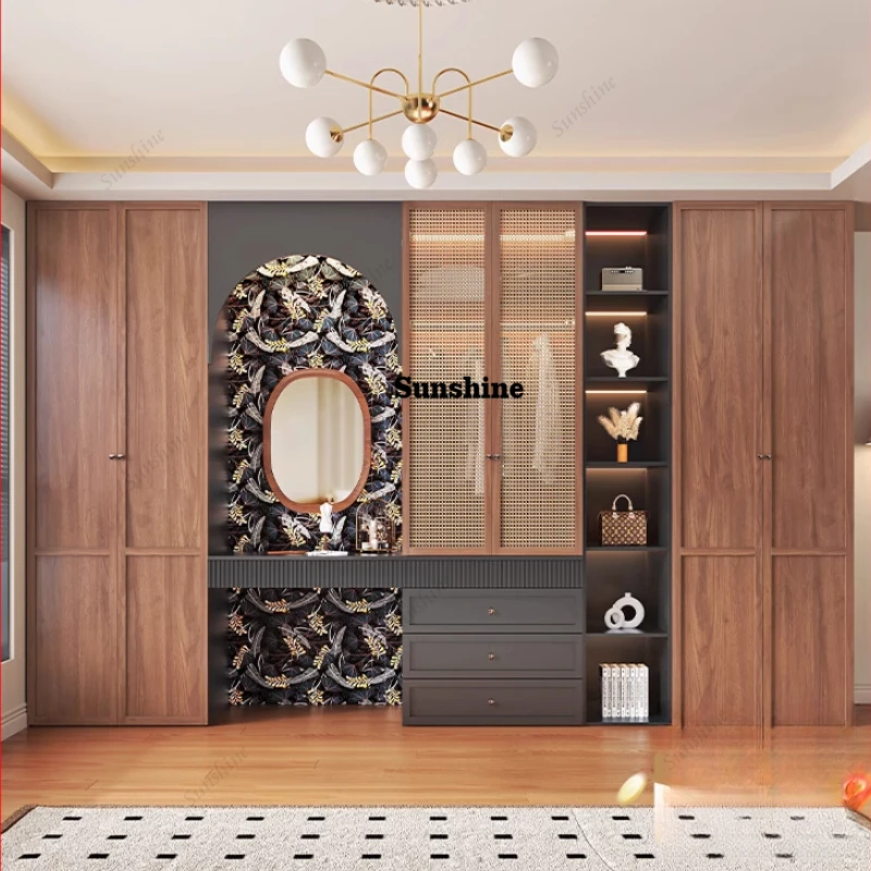 

Rattan Bedroom Clothes Wardrobe Tall Cabinets Luxury 2025 Clothes Open Closet Organizer Storage Girls Armario Furniture Home