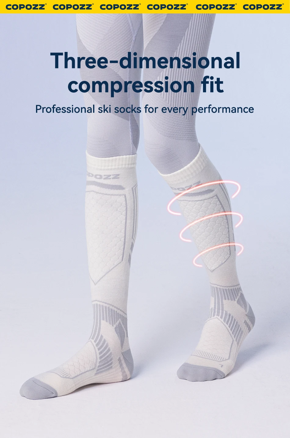 COPOZZ Neue Winter Ski Socken Männer Frauen Thermische Merino Wolle Lange Ski Socken Snowboard Radfahren Skifahren Fußball Socken Verdickte Socke – Detail 8
