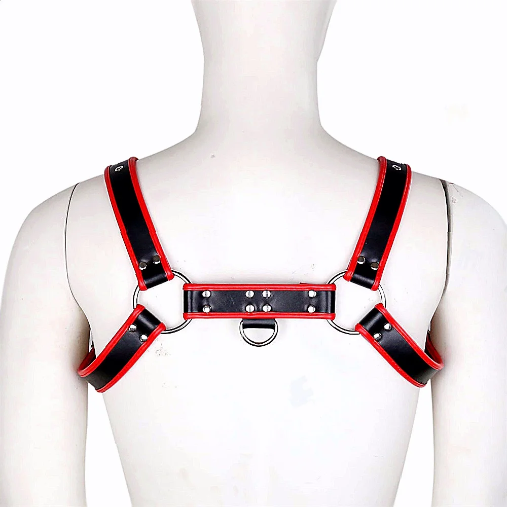 Gay Rave Harness Bdms Exotic Body Leather Harness Male Bondage Lingerie Chest Straps Adjustable Buckle Sex Toys For Men Lingerie view 5