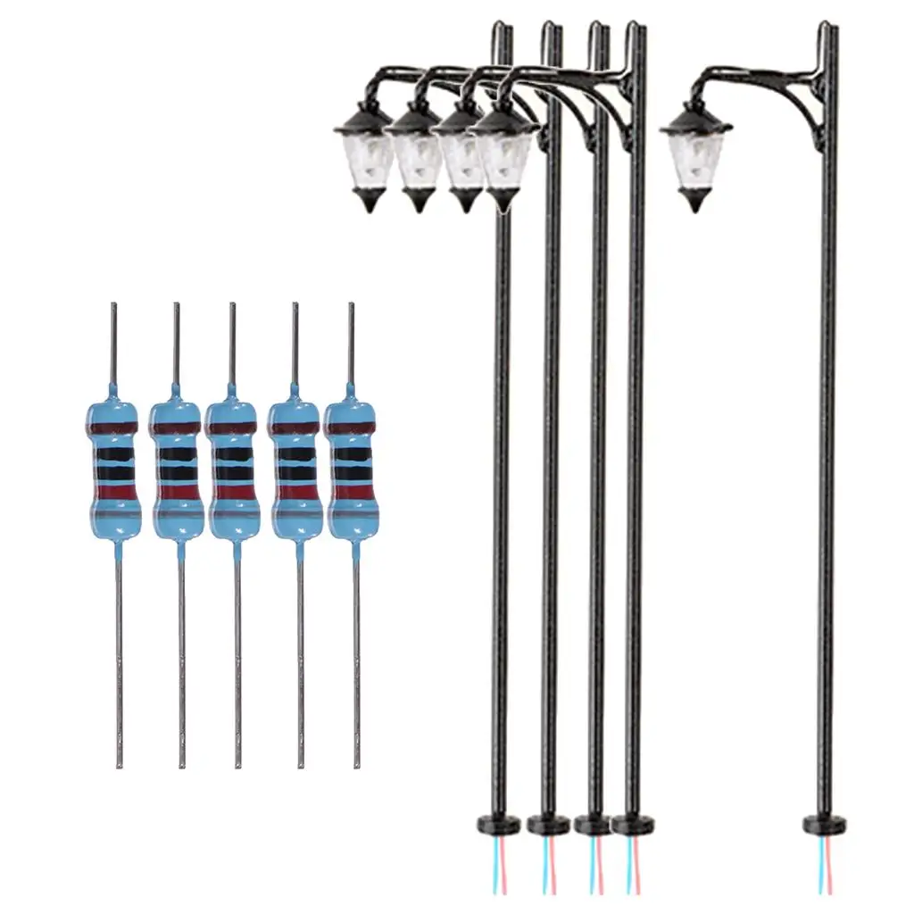 Train Railway Lamp Post Street Lights White LED HO Scale 1 87 for Model Diorama Garden Landscape Architecture Micro Decor