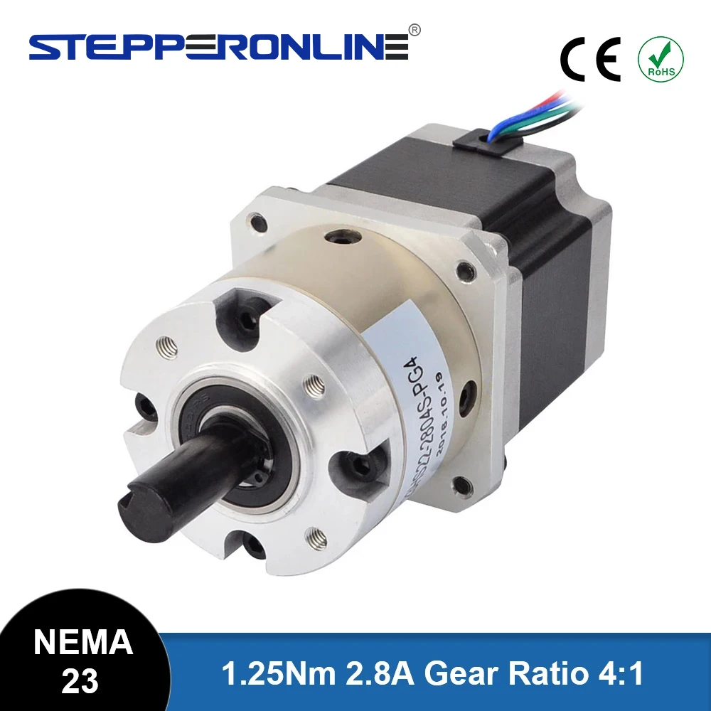 Nema 23 Stepper Motor Planetary Gearbox Gear Ratio 4:1 Bipolar motor 1.25Nm 2.8A for DIY CNC 3D Printer