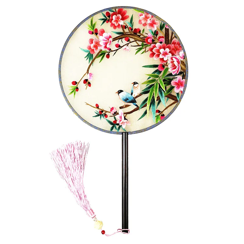 Silk Tuan Fan Classical Su Embroidered Double-sided Round Ancient Chinese Specialty Hand