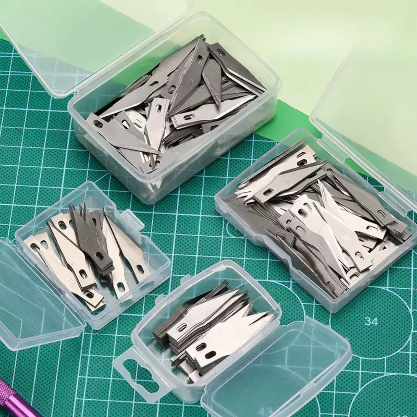 Engraving Blades Metal Scalpel Knife 50/100/150/300Pcs Wood Carving Knife Blade Replacement Surgical Sculpture Cutting Tools