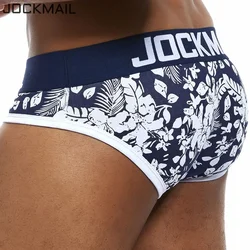 JOCKMAIL Brand Men Underwear Men's Sexy Print Briefs bulge pouch men bikini jockstrap Low waist breathable cotton gay underwear