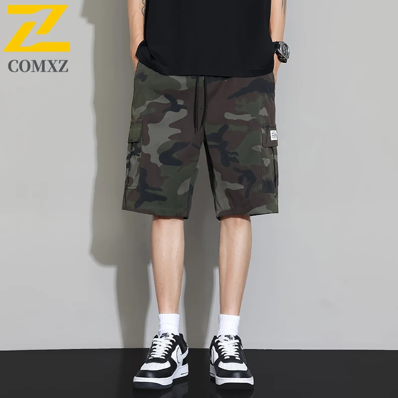 Camouflage Men's Casual Shorts Comfortable Breathable Wear-resistant Hiking Shorts Elastic Waist Outdoor Camping Travel Shorts