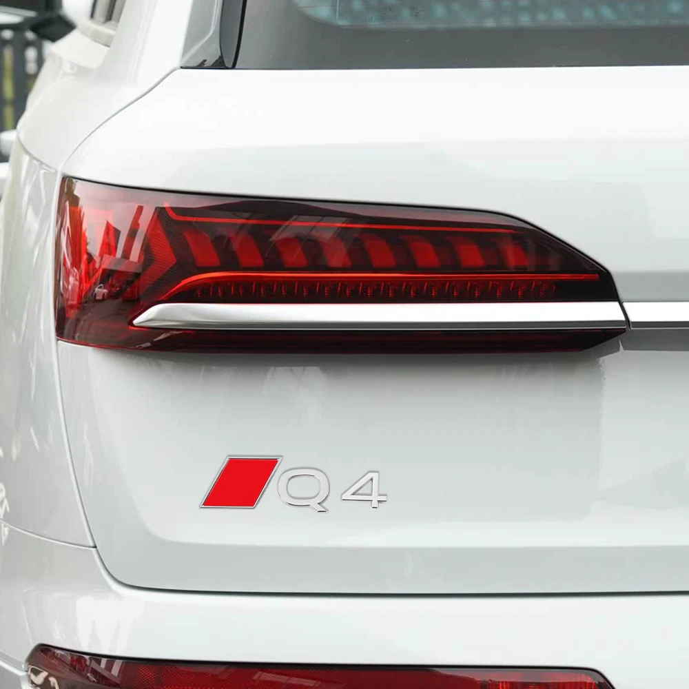 3D Aluminium Emblem Aufkleber für Audi Q3 Q4 Q5 Q6 Q7 Q8 – Auto-Styling Heckklappen-Emblem Dekoration Autozubehör – Detail 14