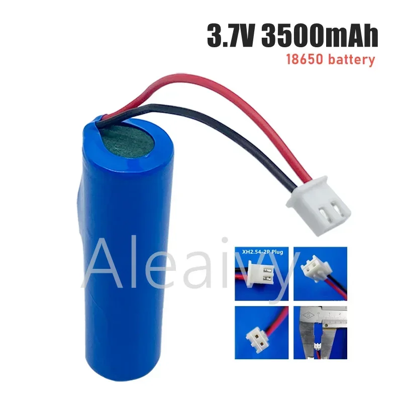 3.7V 3500mAh แบตเตอรี่ชาร์จ 18650 1S เหมาะสําหรับลําโพงไฟฉุกเฉินพร้อม XH2.54-2P ปลั๊ก