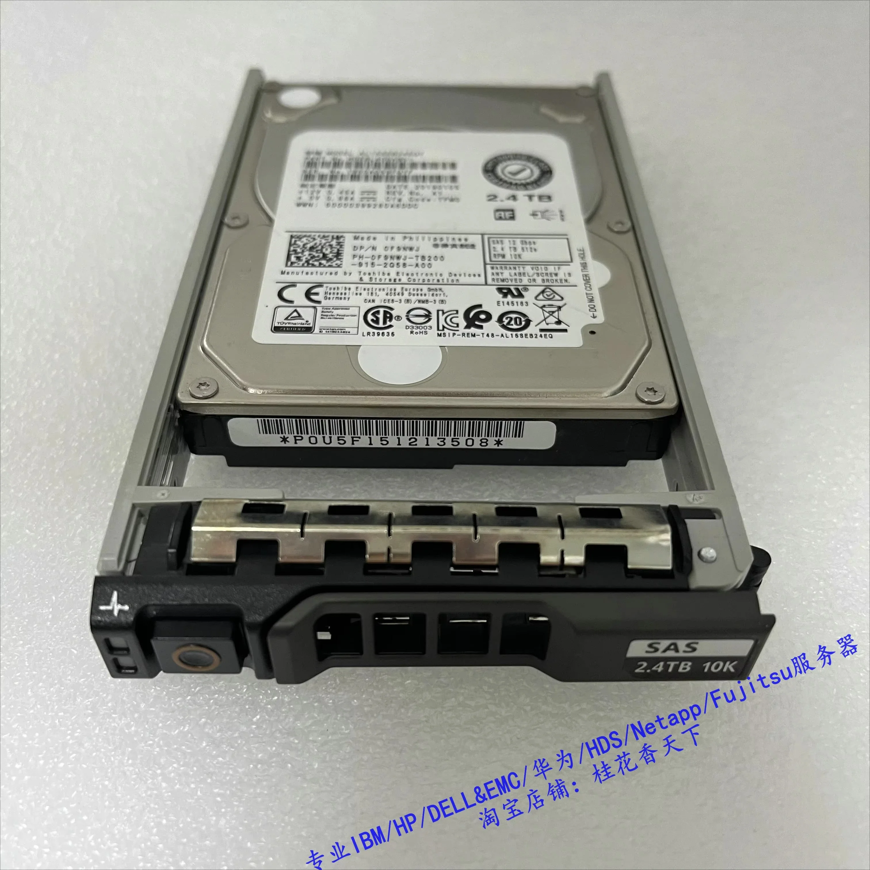 Used For Dell 0F9NWJ 2.4T 10K SAS 12G 2.5 AL15SEB24EQY R740 Server Hard Disk